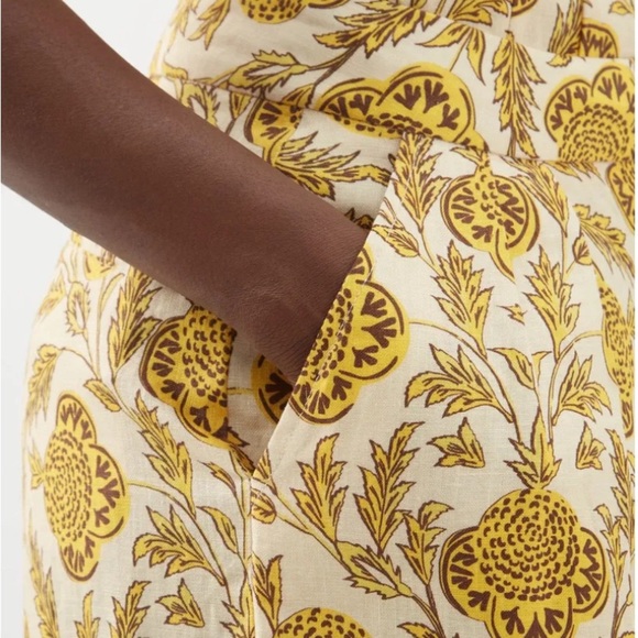 RHODE Priyanka Floral-Print Linen Wide-Leg Trousers - Picture 10 of 10